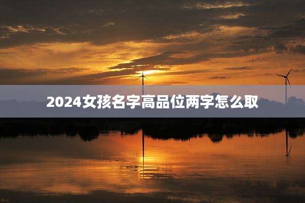 2024女孩名字高品位两字怎么取