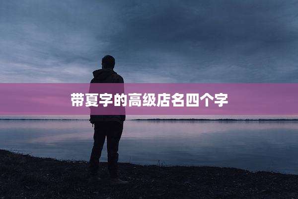 带夏字的高级店名四个字