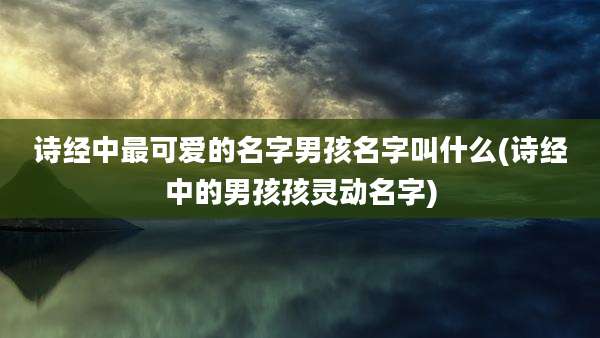 诗经中最可爱的名字男孩名字叫什么(诗经中的男孩孩灵动名字)