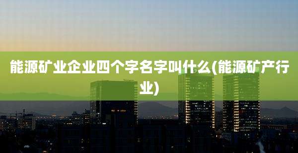 能源矿业企业四个字名字叫什么(能源矿产行业)