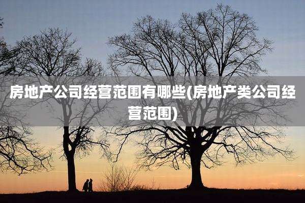 房地产公司经营范围有哪些(房地产类公司经营范围)
