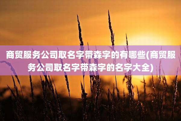 商贸服务公司取名字带森字的有哪些(商贸服务公司取名字带森字的名字大全)