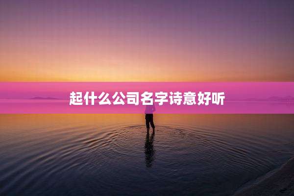 起什么公司名字诗意好听