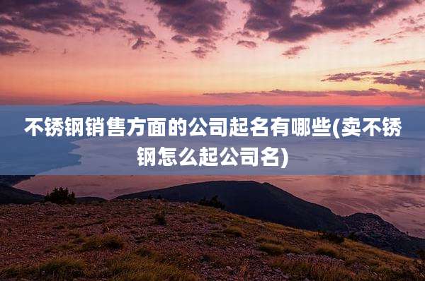 不锈钢销售方面的公司起名有哪些(卖不锈钢怎么起公司名)