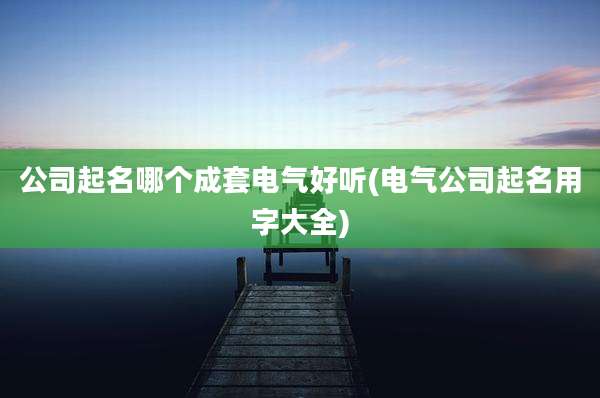 公司起名哪个成套电气好听(电气公司起名用字大全)