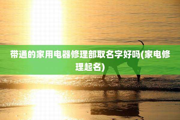 带通的家用电器修理部取名字好吗(家电修理起名)