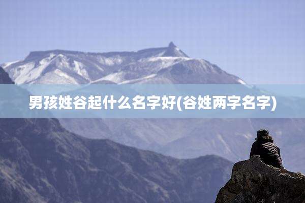 男孩姓谷起什么名字好(谷姓两字名字)