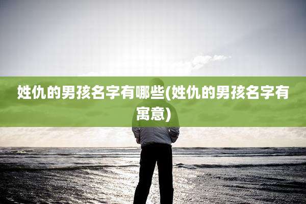 姓仇的男孩名字有哪些(姓仇的男孩名字有寓意)