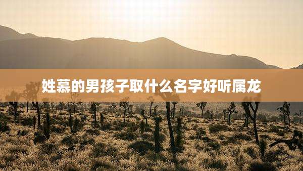 姓慕的男孩子取什么名字好听属龙