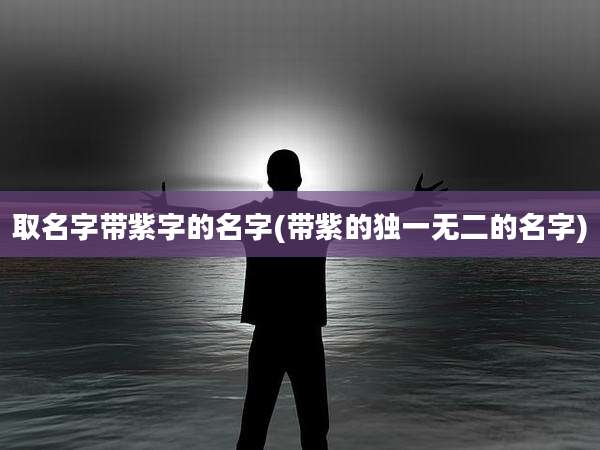 取名字带紫字的名字(带紫的独一无二的名字)
