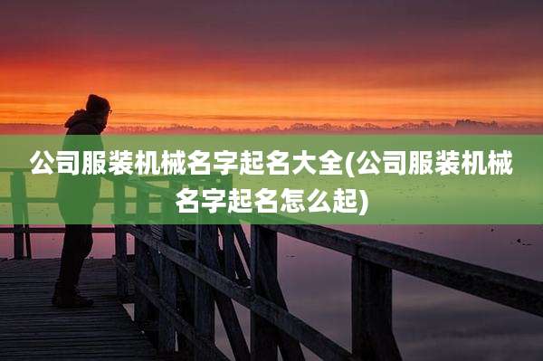 公司服装机械名字起名大全(公司服装机械名字起名怎么起)