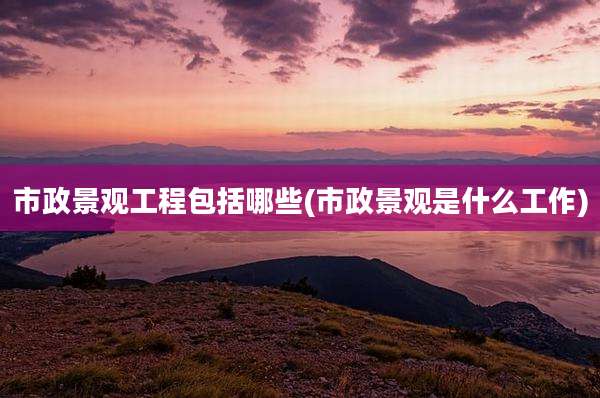 市政景观工程包括哪些(市政景观是什么工作)