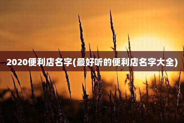2020便利店名字(最好听的便利店名字大全)