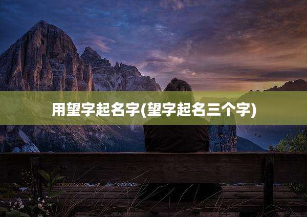 用望字起名字(望字起名三个字)