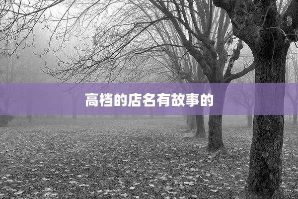 高档的店名有故事的