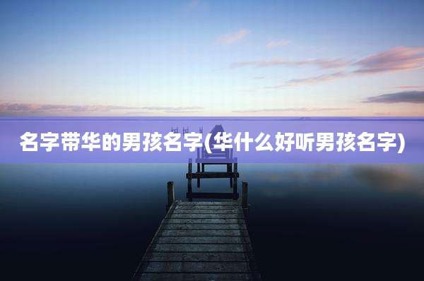 名字带华的男孩名字(华什么好听男孩名字)