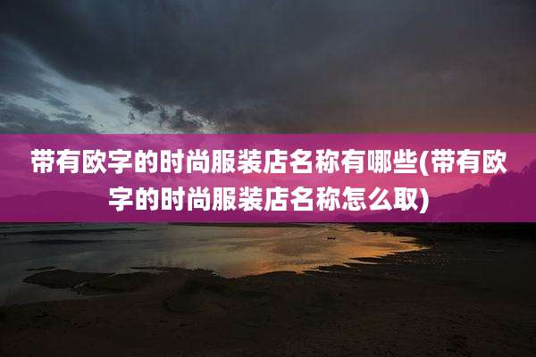 带有欧字的时尚服装店名称有哪些(带有欧字的时尚服装店名称怎么取)
