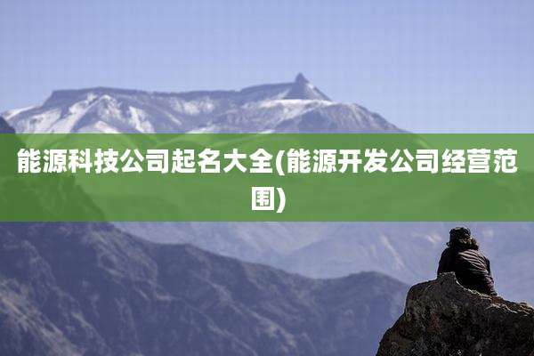能源科技公司起名大全(能源开发公司经营范围)