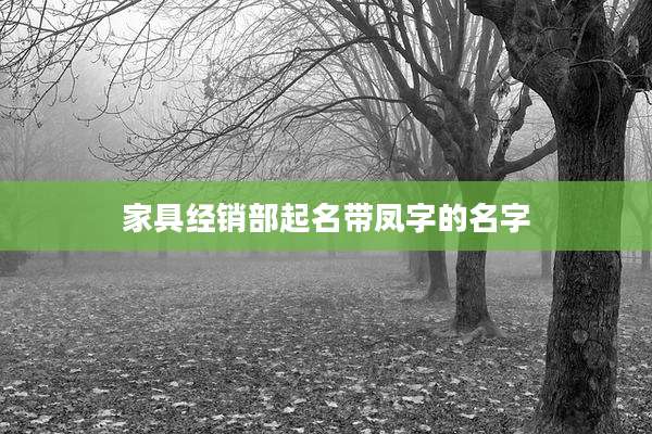 家具经销部起名带凤字的名字
