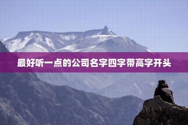 最好听一点的公司名字四字带高字开头