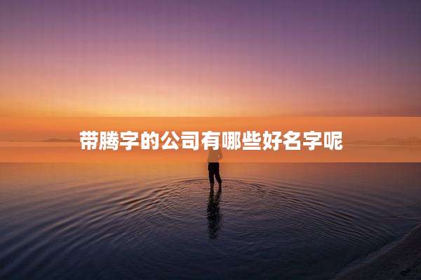 带腾字的公司有哪些好名字呢