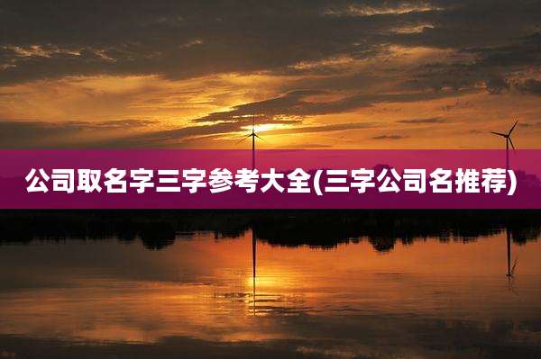 公司取名字三字参考大全(三字公司名推荐)
