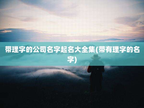 带理字的公司名字起名大全集(带有理字的名字)