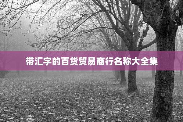 带汇字的百货贸易商行名称大全集