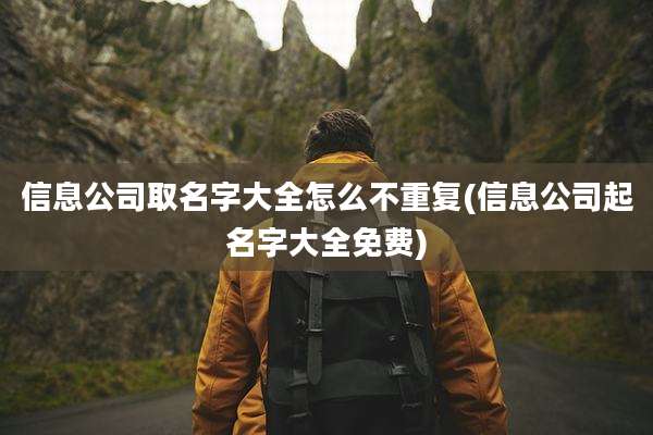 信息公司取名字大全怎么不重复(信息公司起名字大全免费)