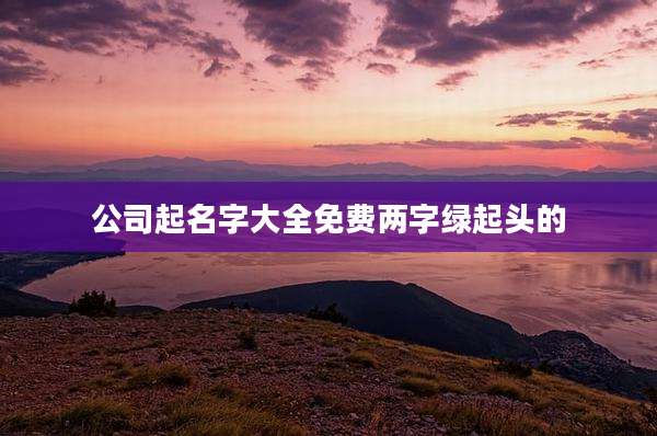 公司起名字大全免费两字绿起头的