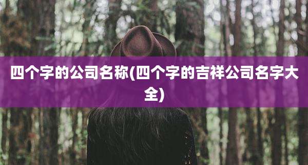 四个字的公司名称(四个字的吉祥公司名字大全)