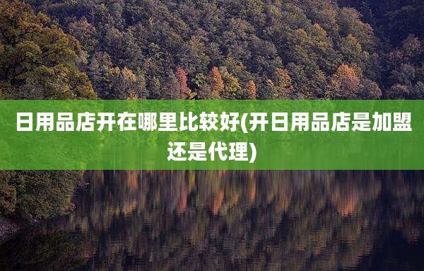日用品店开在哪里比较好(开日用品店是加盟还是代理)