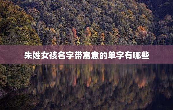 朱姓女孩名字带寓意的单字有哪些