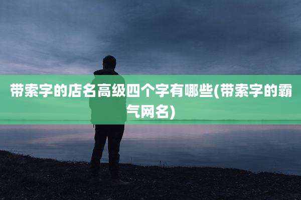 带索字的店名高级四个字有哪些(带索字的霸气网名)