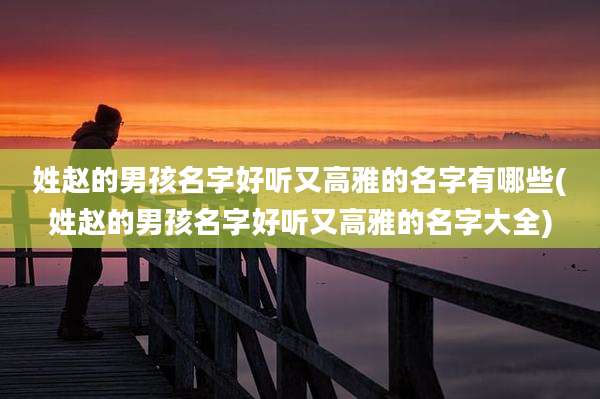 姓赵的男孩名字好听又高雅的名字有哪些(姓赵的男孩名字好听又高雅的名字大全)