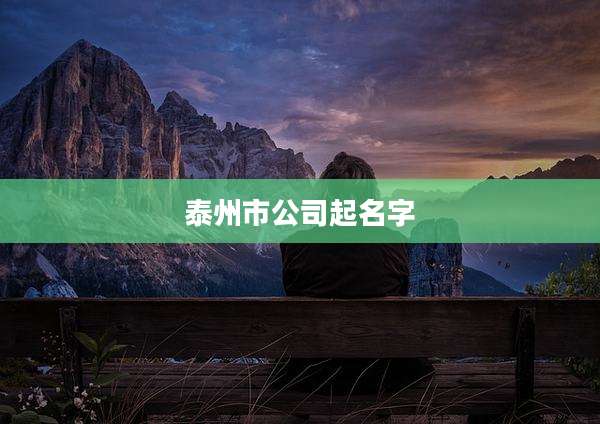 泰州市公司起名字