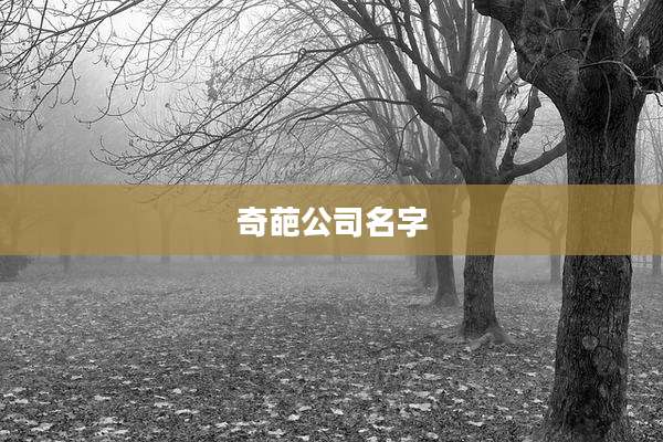 奇葩公司名字