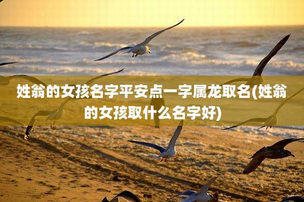 姓翁的女孩名字平安点一字属龙取名(姓翁的女孩取什么名字好)