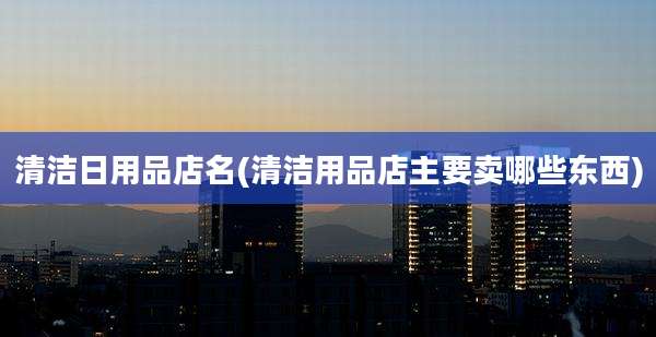 清洁日用品店名(清洁用品店主要卖哪些东西)