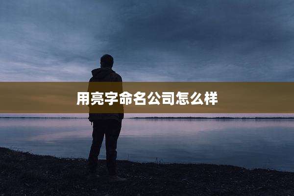 用亮字命名公司怎么样
