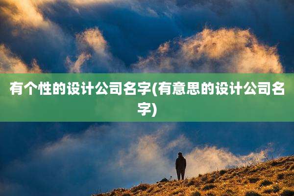 有个性的设计公司名字(有意思的设计公司名字)