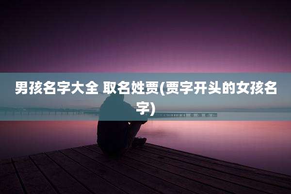 男孩名字大全 取名姓贾(贾字开头的女孩名字)