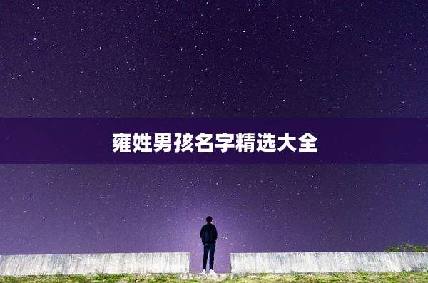 雍姓男孩名字精选大全