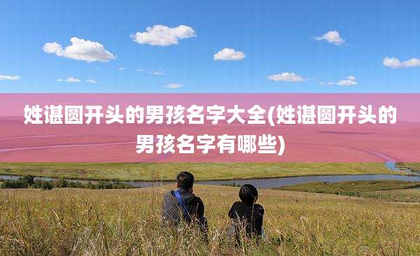 姓谌圆开头的男孩名字大全(姓谌圆开头的男孩名字有哪些)