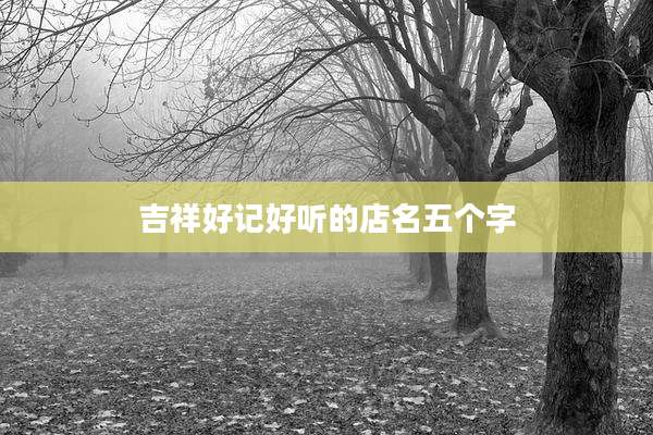 吉祥好记好听的店名五个字