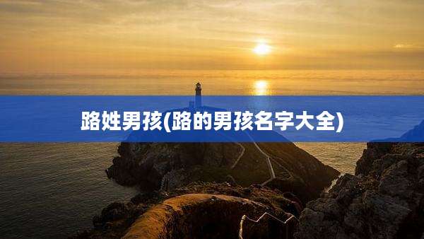 路姓男孩(路的男孩名字大全)