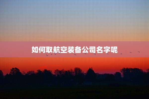 如何取航空装备公司名字呢