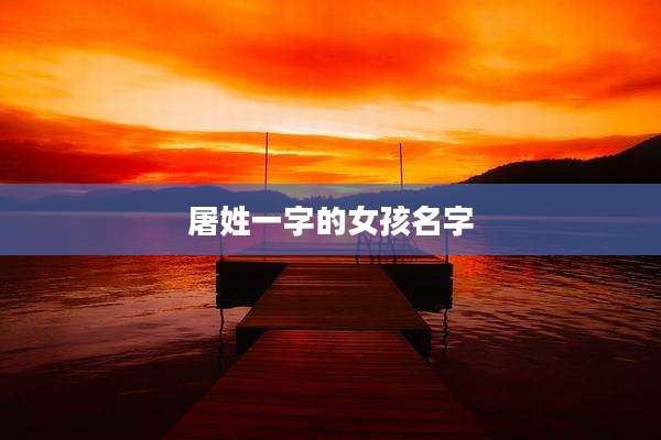 屠姓一字的女孩名字