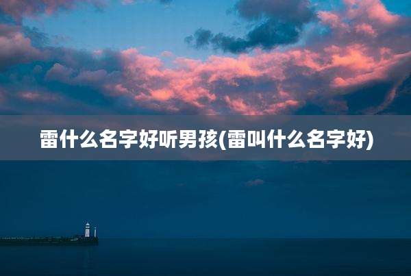 雷什么名字好听男孩(雷叫什么名字好)