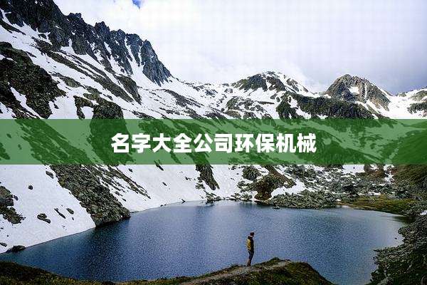 名字大全公司环保机械